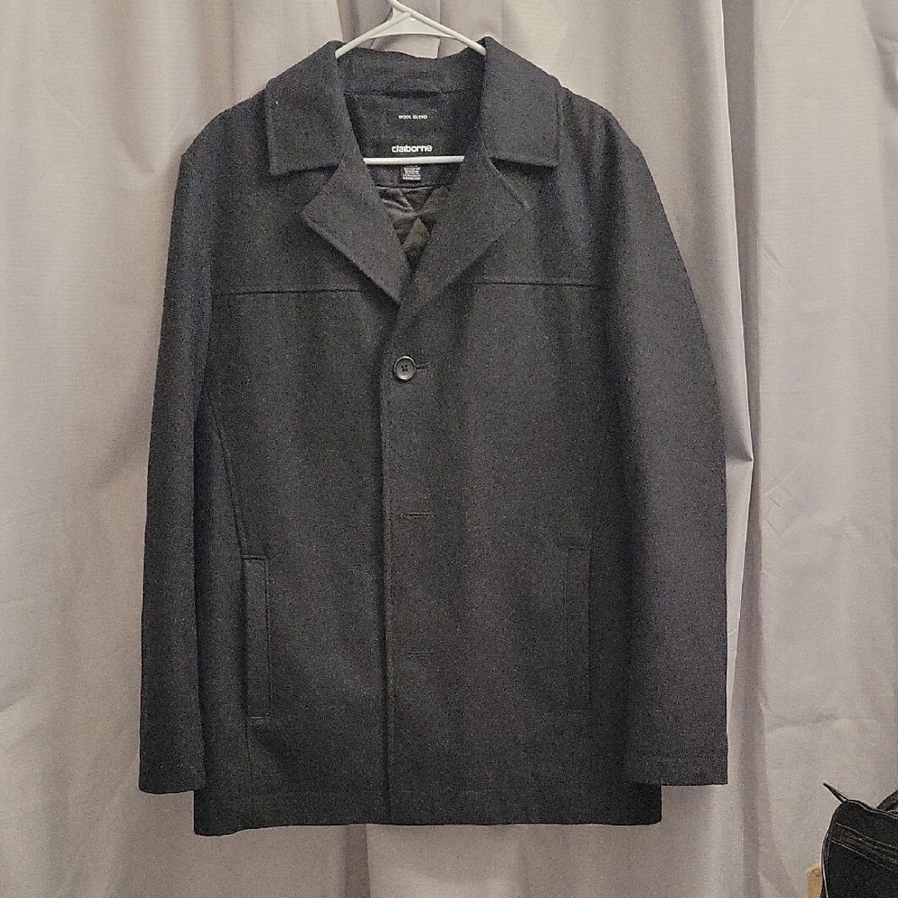 Claiborne Men's Dark Gray Pea Coat